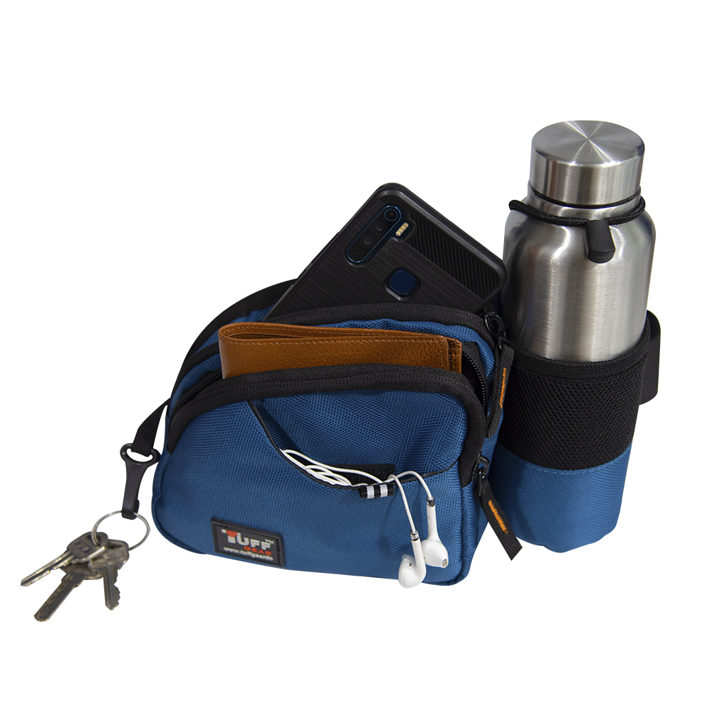 Venter Unisex Waist Bag with Water Bottle Holder