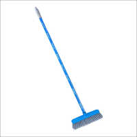 Medium Push Broom - Plastic Material, Customized Size | Versatile For Homes, Offices, Clinics - Lightweight With Long Round Handle