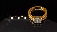 Natural Diamond Yellow Gold Pie Diamond Ring