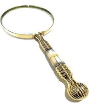 Handheld Magnifier Brass And Mother Of Pearl Handle Magnifier 30x Reading Magnifying Glass Loupe Magnifier For Reading Book Inspection Coins Insects Rocks Map Crossword Puzzle