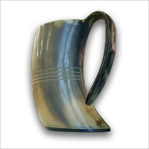 Middle Line Mug Handmade Buffalo's Mug Tankard for Wine Middle line Engraved Mug