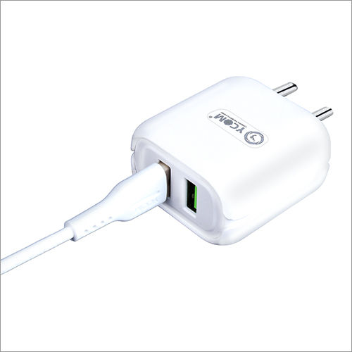 2.4 Amp Dual Port Usb Adaptor With Data Cable - Color: White