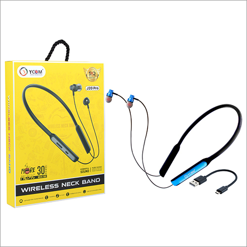 Black J20 Pro Wireless Bluetooth Ear Neckband Headphone at Best