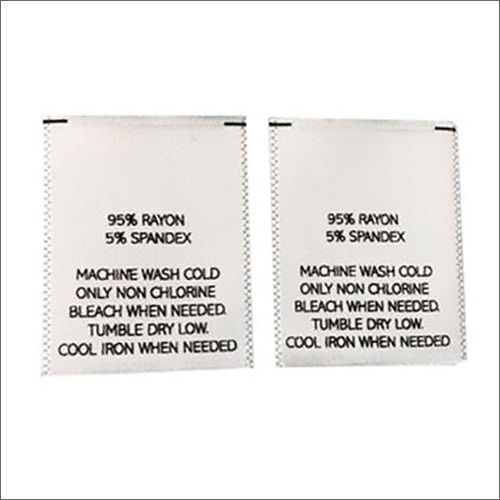 Wash Care Printed Satin Label