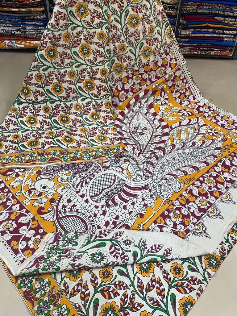 Kalamkari Printed Silk Saree