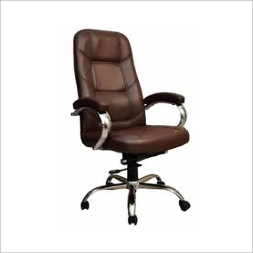 Machine Made Brown Leather Boss Chair