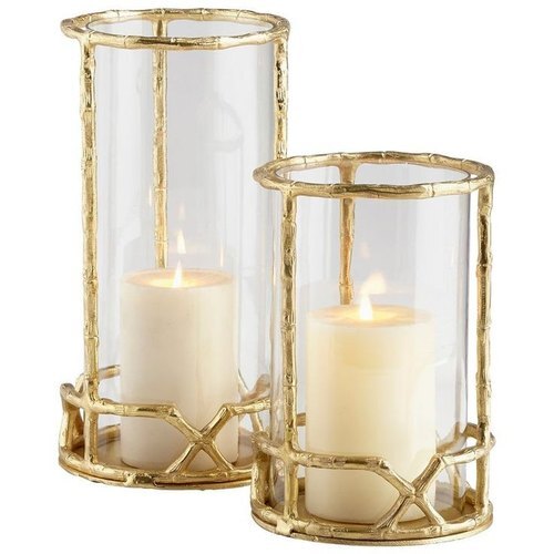 Set of 2  Round Shape  Metal Candle Holder