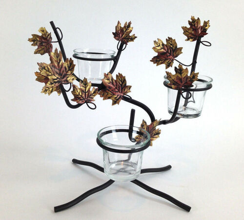Metal Black Tree Candle Holder
