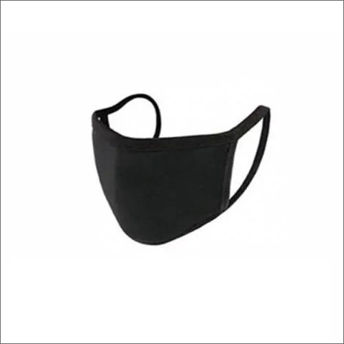 Black Cotton Face Mask - 2 Layers, Reusable, Home Washable | Adjustable Fit, Comfortable for All Ages, Multi-Use Protection from Air Pollution