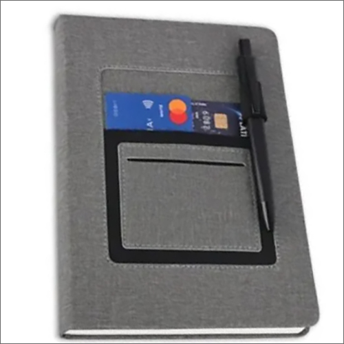 A5 Pocket Diary - Jute Material, 192 Pages, Grey Color | Daily Use, Custom Logo Printing