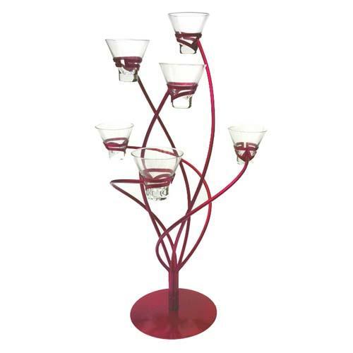 Metal Red Candle Holder