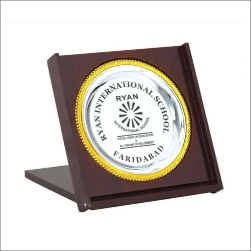 Square Shape Wooden Trophy - Wooden Material Square Shape Brown Color Printed Pattern for Appreciation Art & Collectible Use