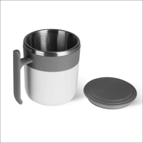 Vacuum Insulated Coffee Mug - Stainless Steel, Medium Size, Grey Color | Ideal for Office Use for On-the-Go Enjoyment
