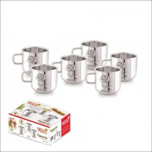 Silver Ss Double Wall Coffee Cup