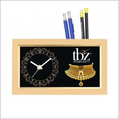 Promotional Plastic Table Clocks - Plastic Material, Customized Design, White Color | Lightweight 100 Grams, Ideal for Desktop Usage