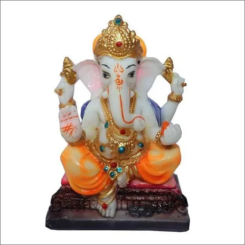 Fiber Ganesha God Idols - Fiber Material 10 Inch Size Multicolor Design | Crack Proof Box Packaging