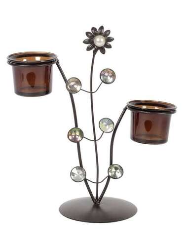 Metal Candle Holder Black