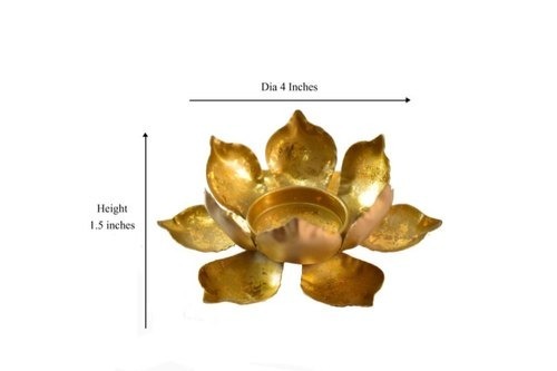 Metal Lotus Diya