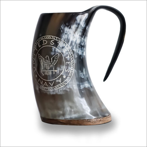 Brown United States Horn Mug Buffalo Tankard Engraved Gifts For Men Vikings Ox Horn Mug Viking Lovers Gift For Men