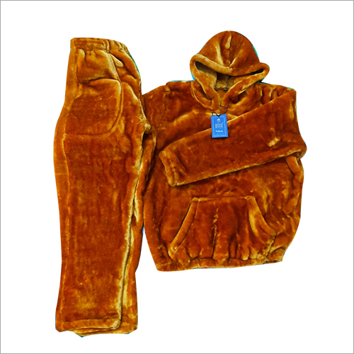 Kids Brown Mink Woolen Tracksuit