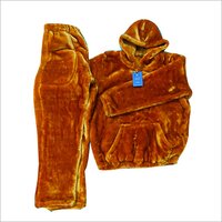Kids Brown Mink Woolen Tracksuit