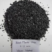 Jet Black crushed marble chips for wall cladding and terrazzo flooring
