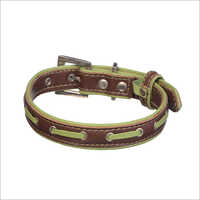 Leather Pet Collar - Leather, Weatherproof, Brown & Cream | Ideal For Dogs & Cats, Durable Design To Withstand Outdoor Conditions