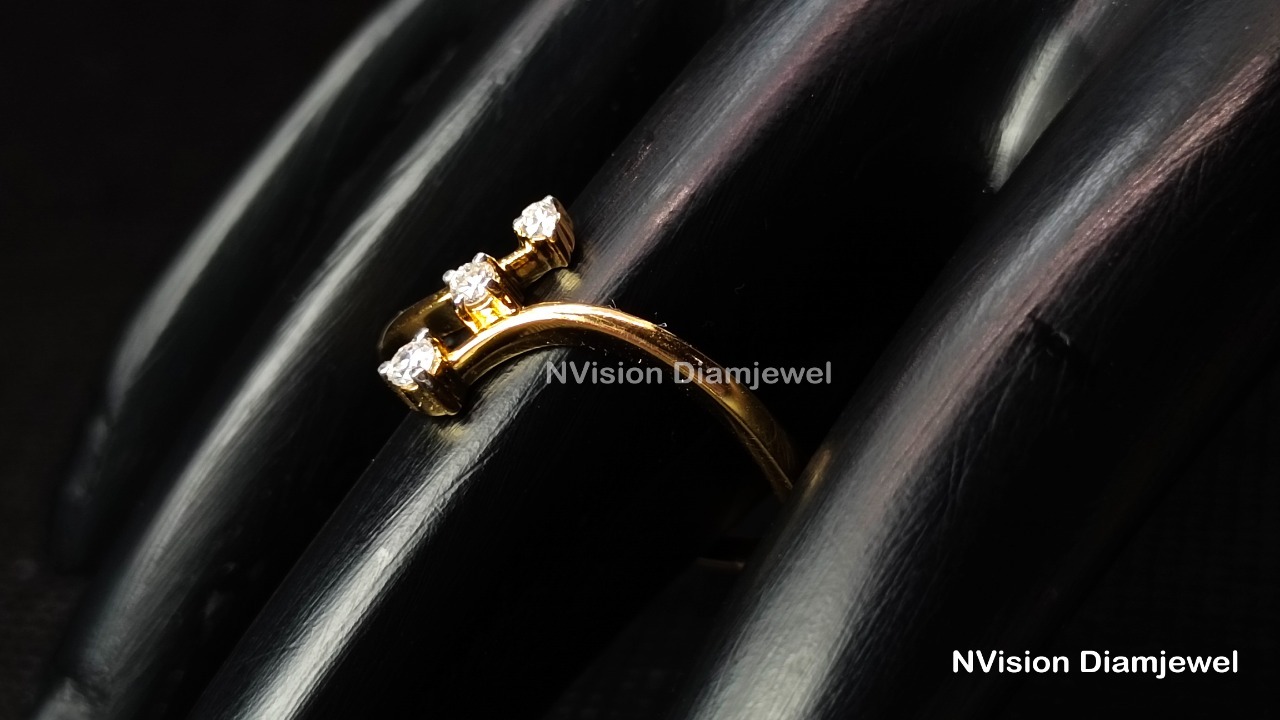 Rose Gold Natural Diamond Light Weight Ring