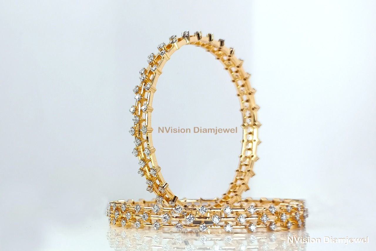 Natural Diamond Traditional Themed Modern Bangle