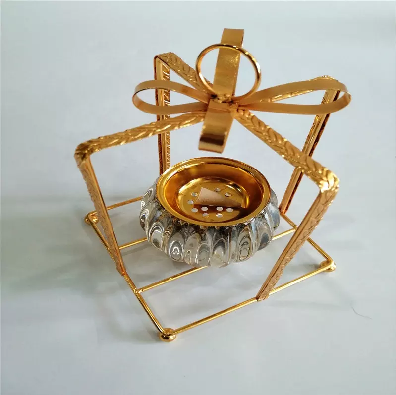 Metal Plated Dry Fruit Container Decorative Serving Bowl Set With Plate Gold (1)