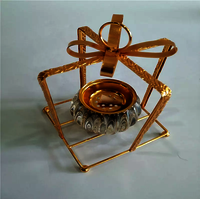 Metal Plated Dry Fruit Container Decorative Serving Bowl Set With Plate Gold (1)
