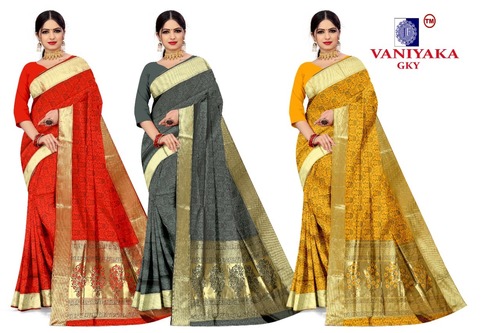 Multicolor Vinayak-Premium Cotton Based Saree With Rich Pallu