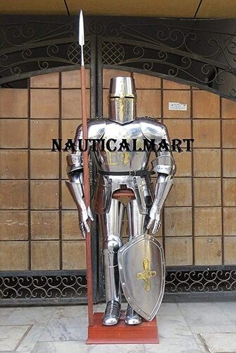 Wearable Medieval Knight Combat Armor Full Suit With Stand 6 Feet Dmh344