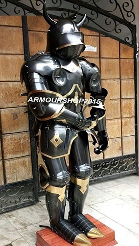 Armor Knight Gothic Full Suit Horn 15th Century Body Medieval Armor