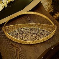 Metal Gold Plated Mesh Wired Boat Gift Hamper Basket  Dry Fruit Basket