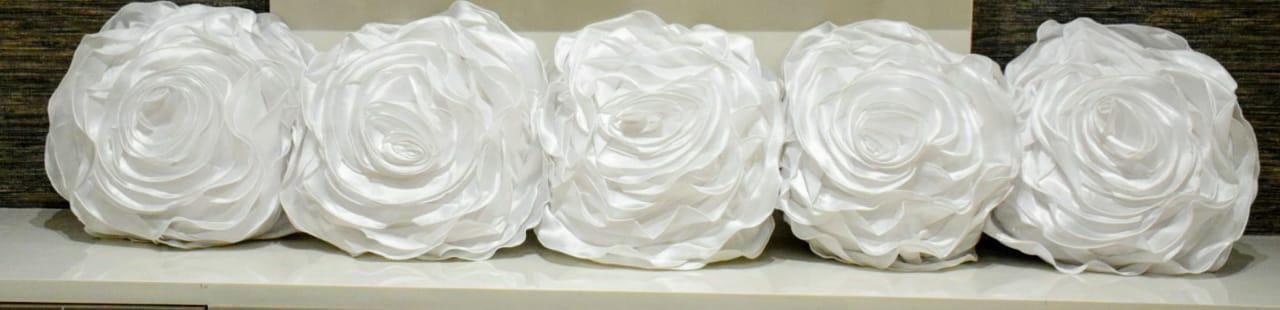 Sattan Rose Shape Fancy Cushion Covers