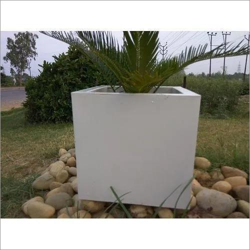 White Fiber Flower Pot