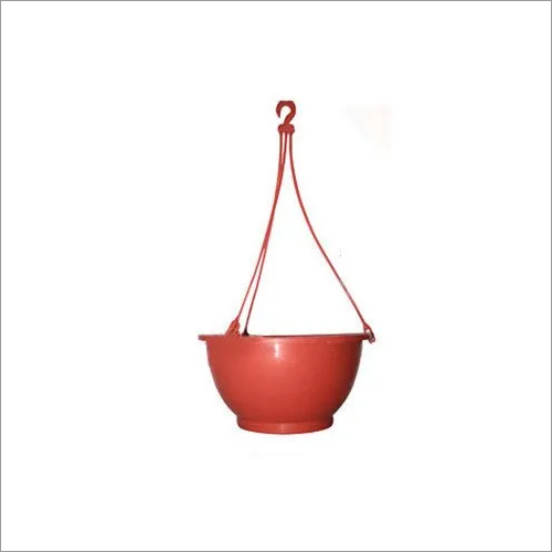 Round Plastic Red Hanging Basket