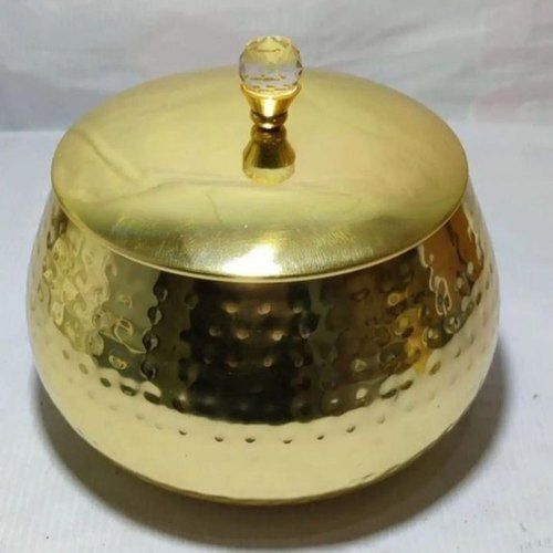 Metal Golden Gifting Box Round Shape