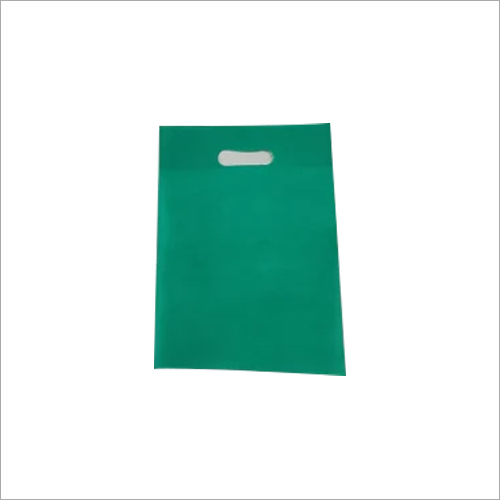 Green D Cut Bag - Non Woven Fabric | Patch Handle, Hot Stamping, Stylish Shopping Bag for Apparel Use