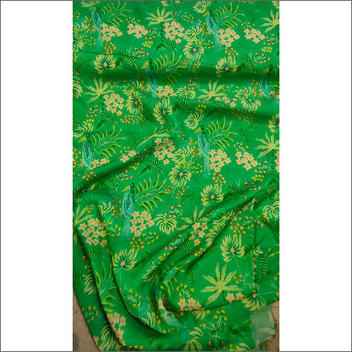 Green Chinon Chiffon Printed Fabric