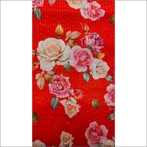 Red Chinon Chiffon Sequence Fabric