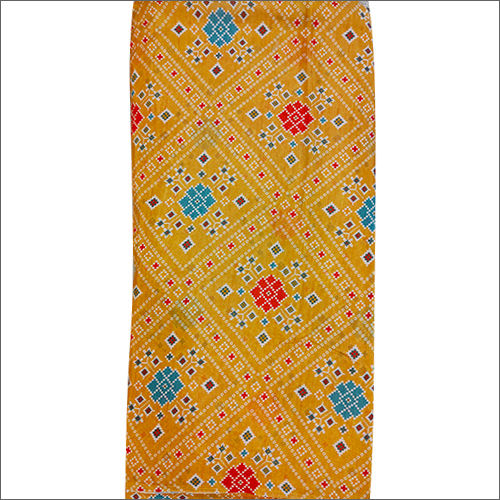 Yellow Muslin Fancy Patola Print Fabric