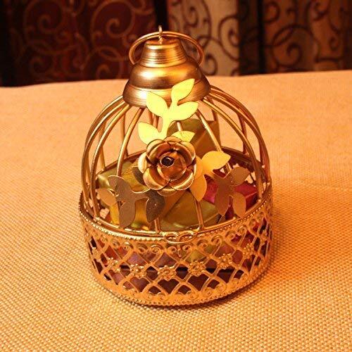 Metal Butterfly Decorative Handmade Cage Tee Light Holder Small Golden Home Decor