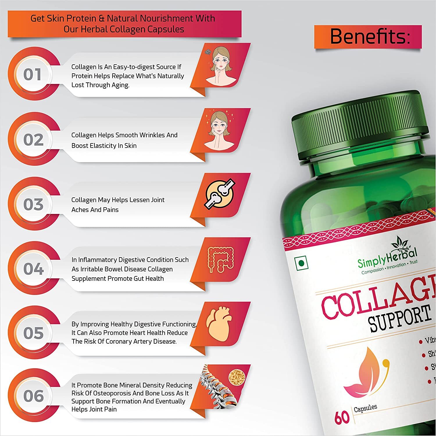 Simply Herbal Collagen Supplement Capsules