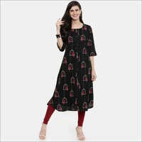 Ladies Rayon Kurtis - Cotton Fabric, Customized Size | Soft, Washable, Daily Wear
