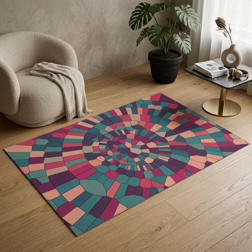Yellow And White Yoga Printed Rectangular Mat