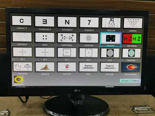 Android LED vision chart with LG 18.5 HD Monitor with two remote