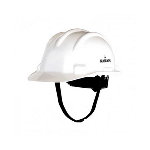 Plastic Karam White Safety Helmet With Rachect