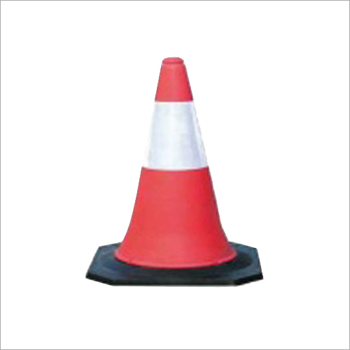 Red And White Ziota Traffic Cone Rubber Base